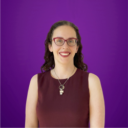 Aleksandra Savic Headshot on purple background