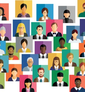 Abstract Diverse Group of People
