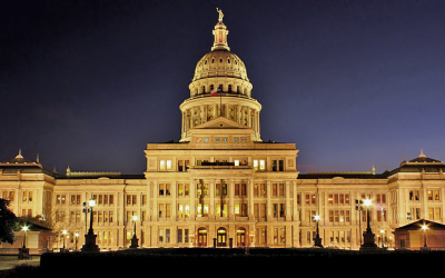 Texas state capitol at night