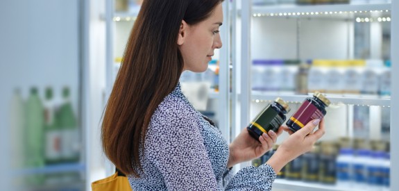 Woman Shopping for Dietary supplements