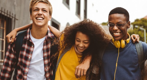 happy group of teens