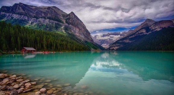 lake and mountains