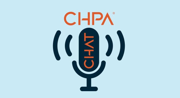 chpa chat logo on blue background